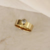 CZ Bezel Band Ring: Silver / Emerald Cut / 8