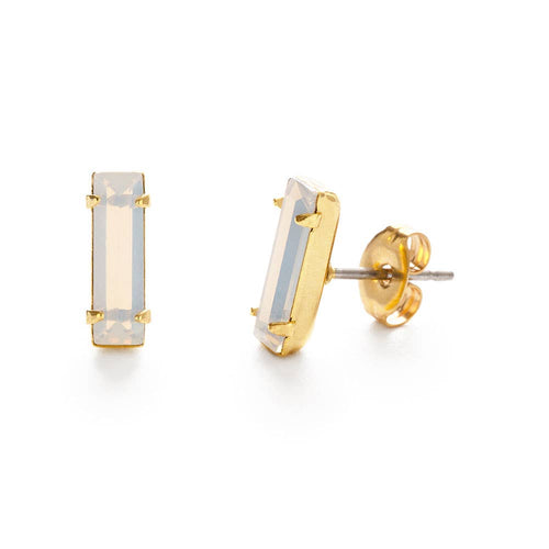 Baguette Crystal Stud Earrings: Crystal