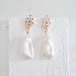 CZ Baroque Pearl Earrings