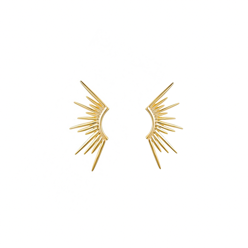 Sun Ray Spike Stud Earrings