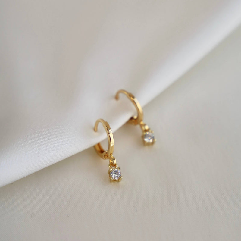 Mini CZ Drop Earrings