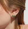 Emerald Cubic Zirconia Stud Earrings