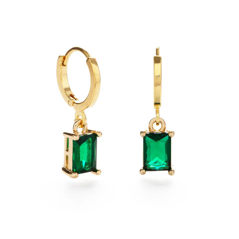 Emerald Huggie Earrings